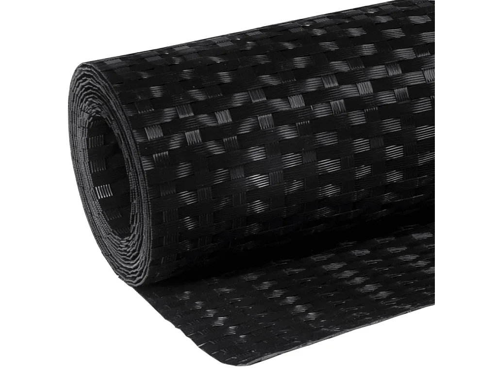 Paravento nero da balcone 500x80 cm in resina intrecciata