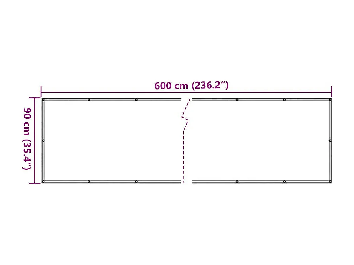 Frangivista per balcone grigio 600x90 cm PVC