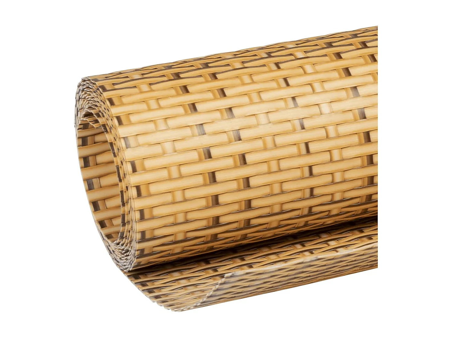 Hellbrauner Balkonschirm 400x90 cm aus gewebtem Harz