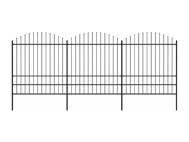 Spear Top Tuinhek Staal (1.75-2)x5.1m Zwart