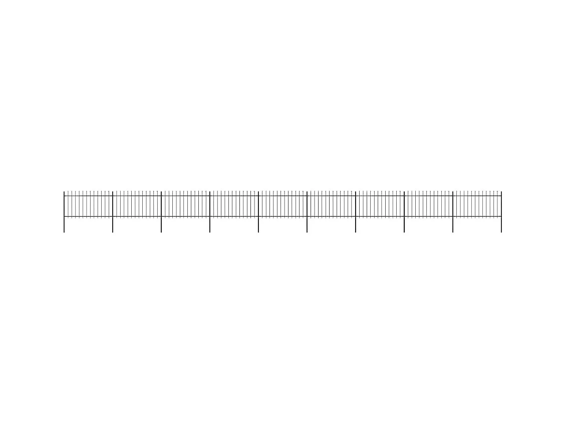 Tuinhek met Spear Top Staal 15,3 x 1 m Zwart