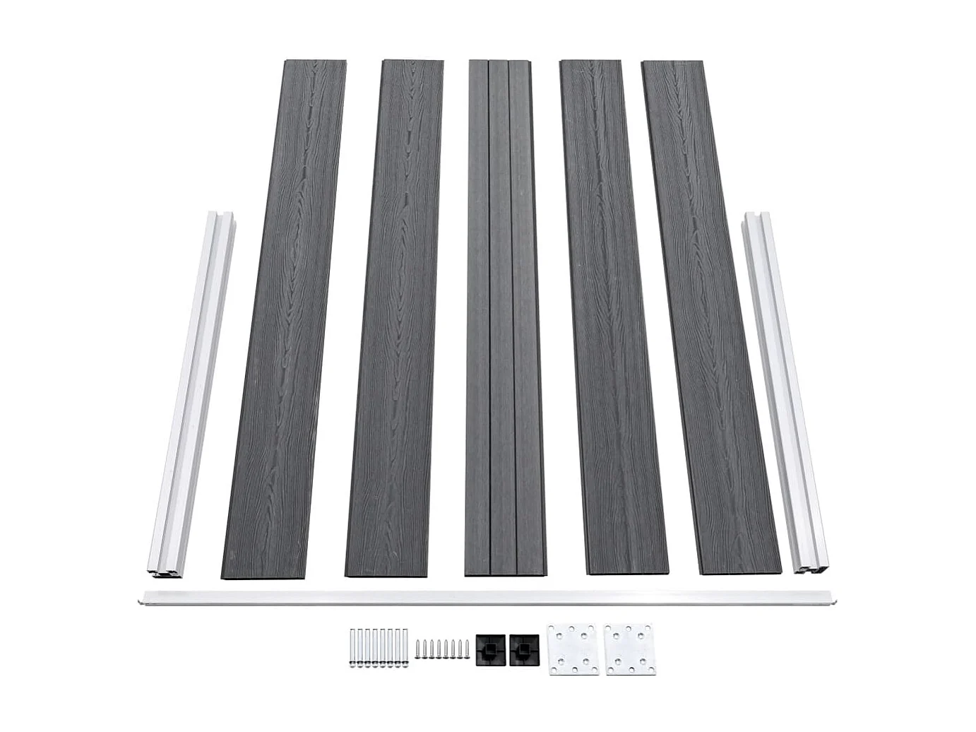 Recinzione da giardino in WPC 699x106 cm Grigio