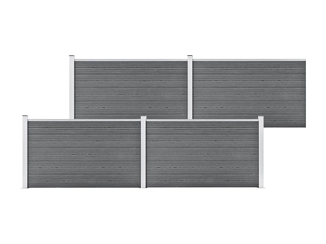 Recinzione da giardino in WPC 699x106 cm Grigio