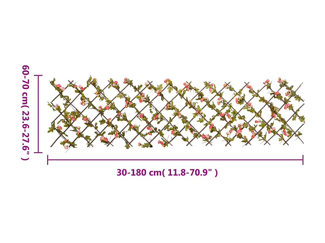?5 Stück erweiterbares künstliches Efeu-Spalier 180x60cm