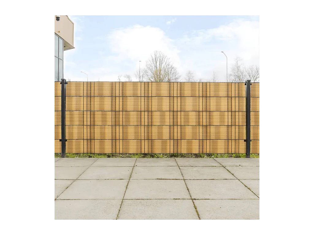 Paravents de balcon 10 pcs marron clair 255x19cm résine tressée