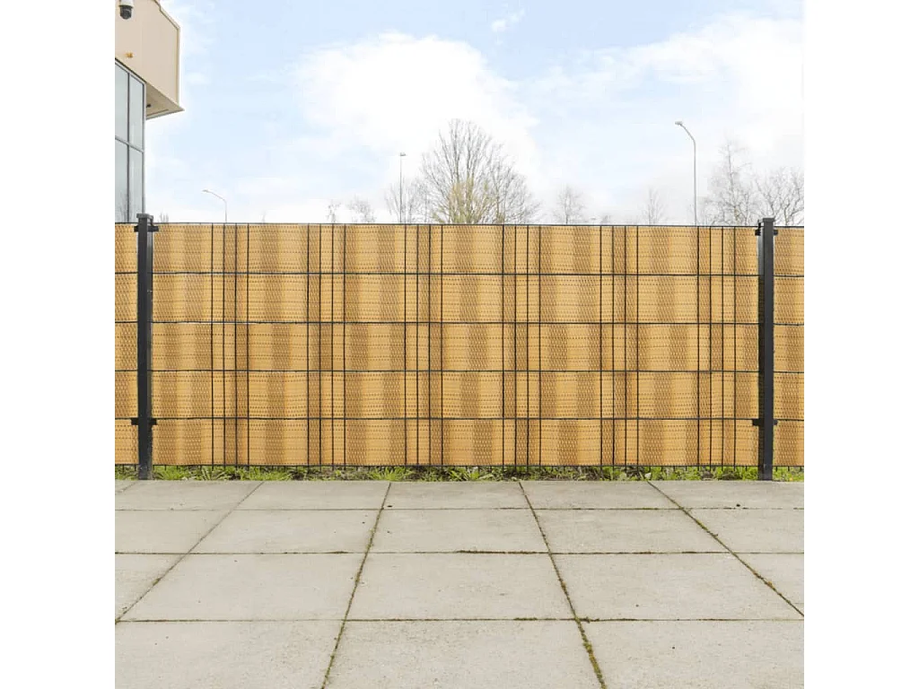 Paravents de balcon 10 pcs marron clair 255x19cm résine tressée