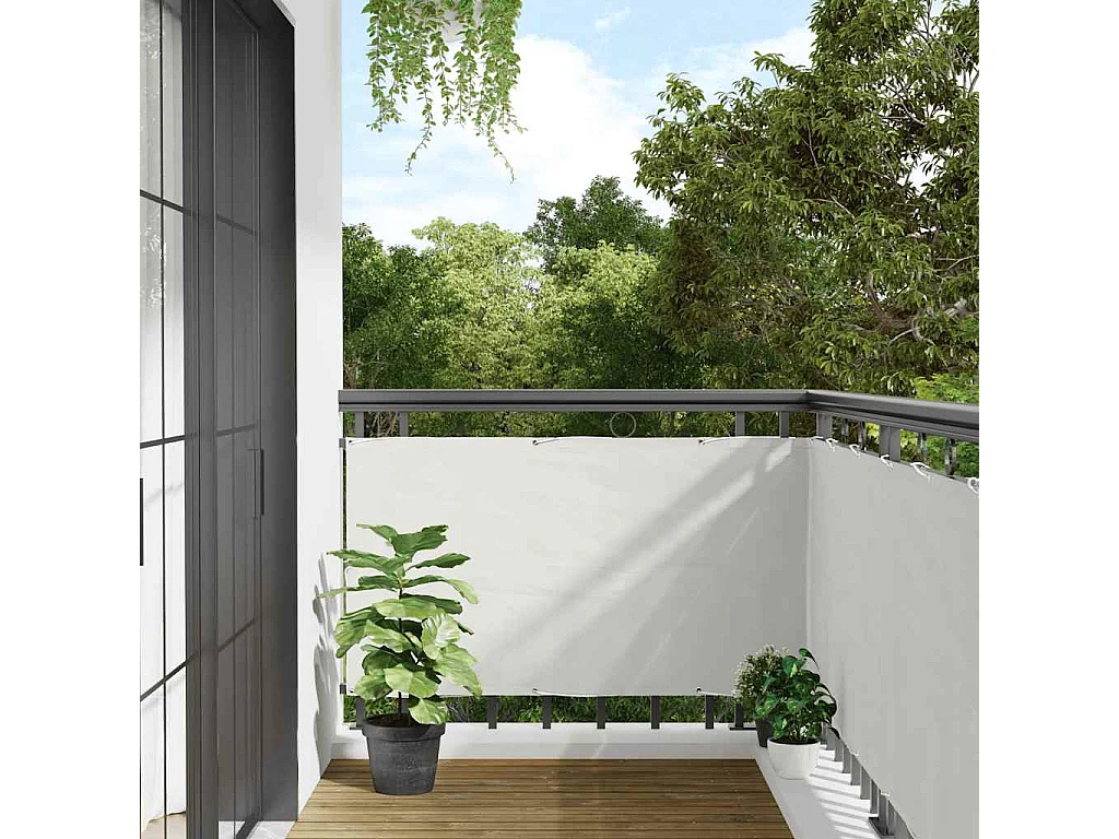écran d'intimité de balcon blanc 600x75 cm PVC