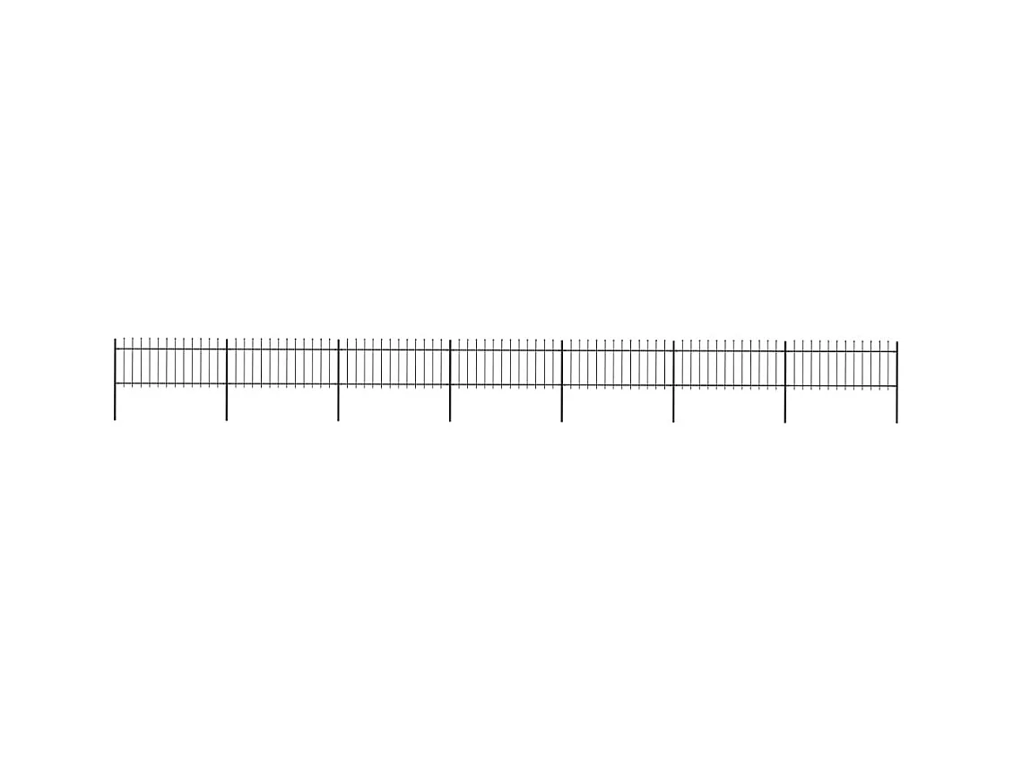 Cl?ture de jardin avec dessus en lance Acier 11,9 x 0,8 m Noir
