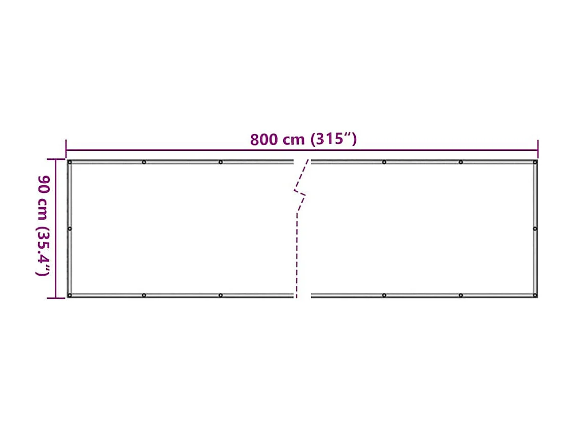 écran d'intimité de balcon crème 800x90 cm PVC