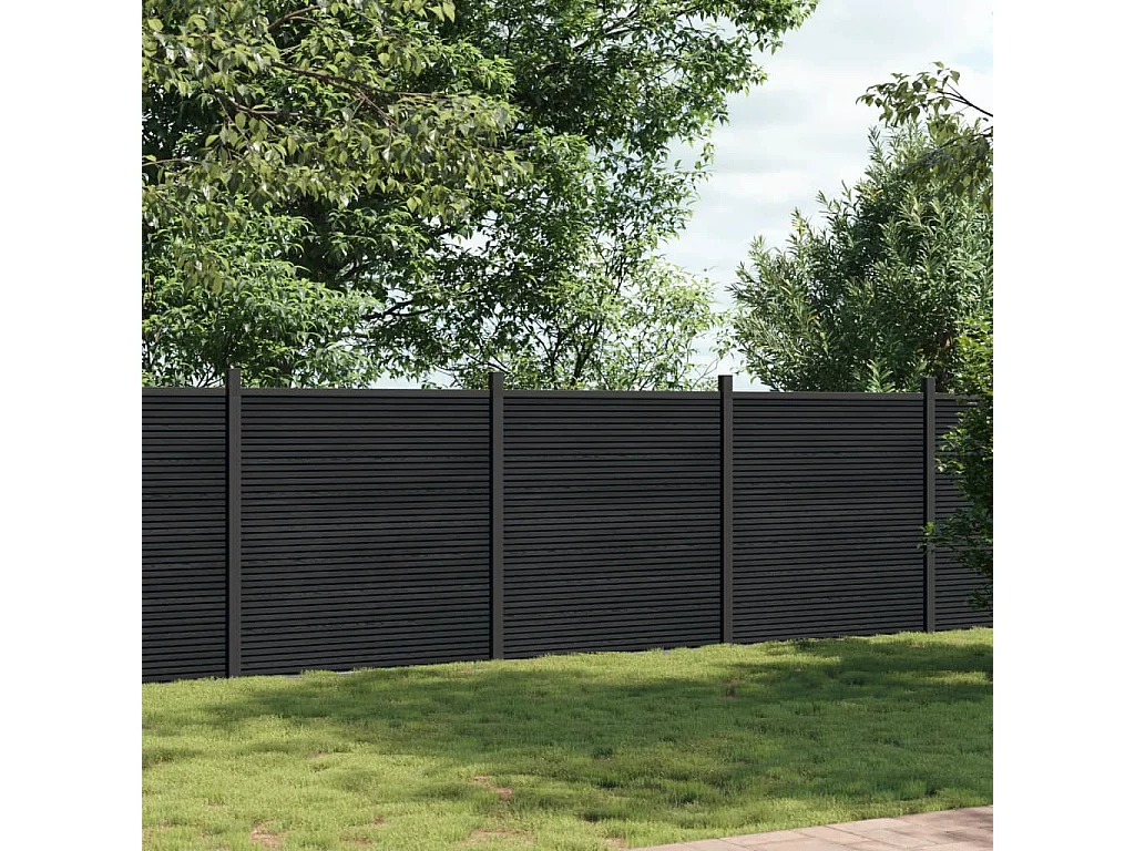 Panneau de cl?ture gris 526x186 cm WPC