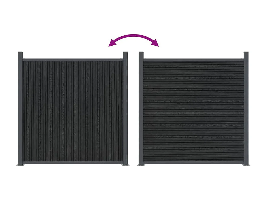 Panneau de cl?ture gris 526x186 cm WPC