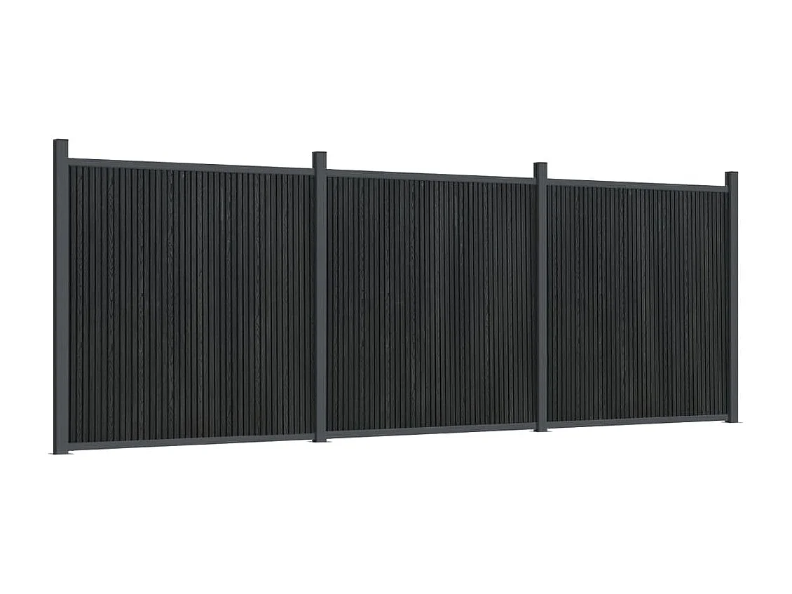 Graues Zaunelement 526x186 cm WPC