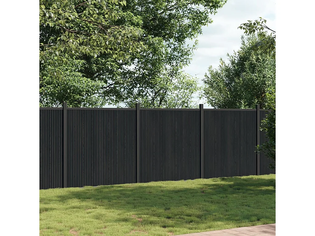 Graues Zaunelement 526x186 cm WPC