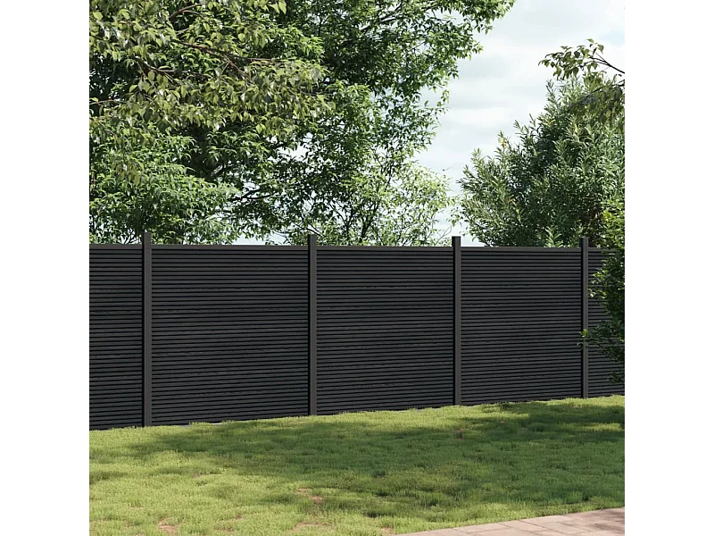 Panneau de cl?ture gris 526x186 cm WPC