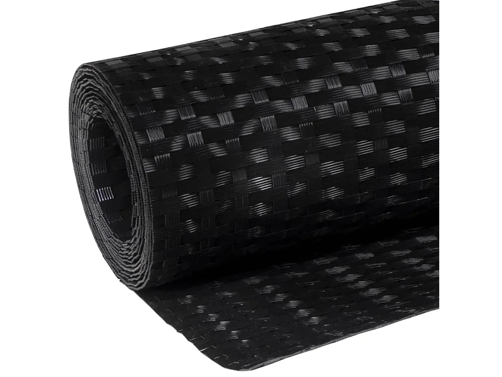 Schwarzer Balkonschirm 400x90 cm aus gewebtem Harz