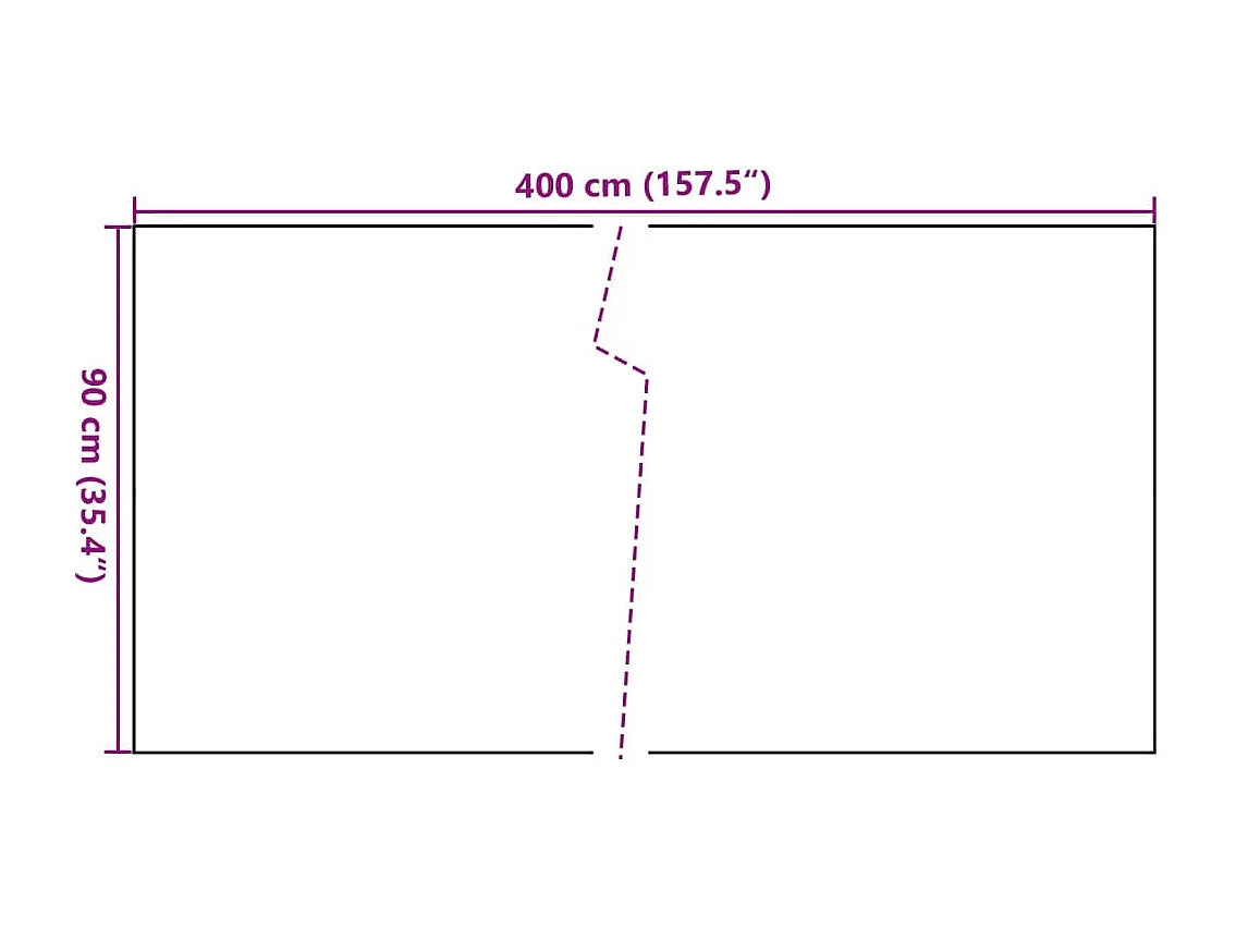 Schwarzer Balkonschirm 400x90 cm aus gewebtem Harz