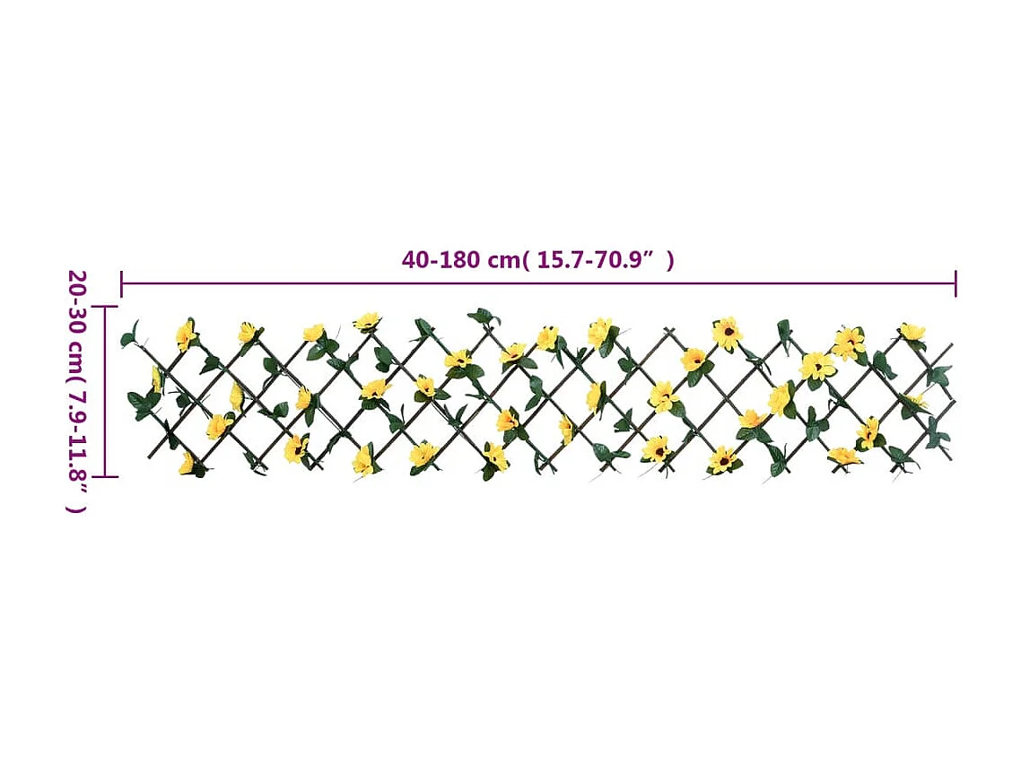 ?Traliccio di edera artificiale espandibile giallo 180x20 cm