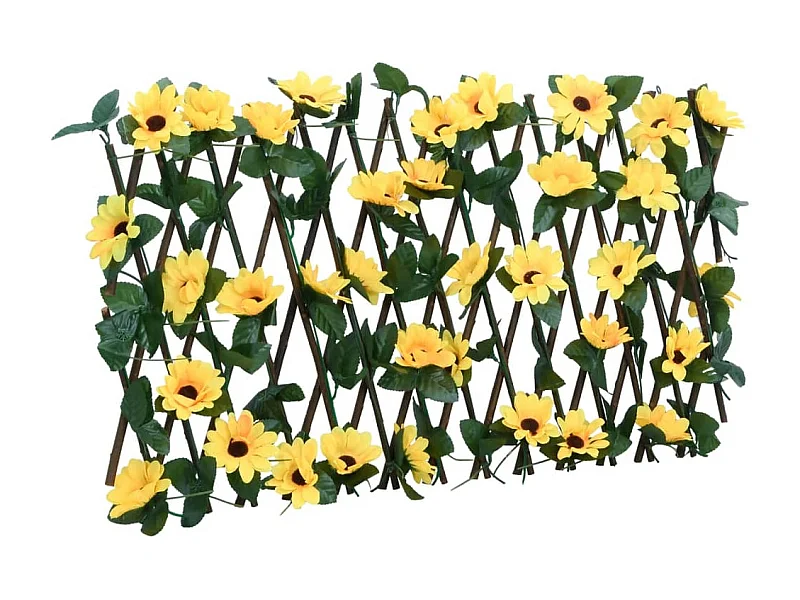 ?Gelbes erweiterbares künstliches Efeu-Spalier 180x20 cm