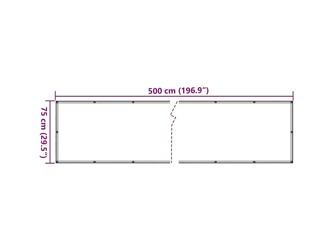 écran d'intimité de balcon anthracite 500x75 cm PVC