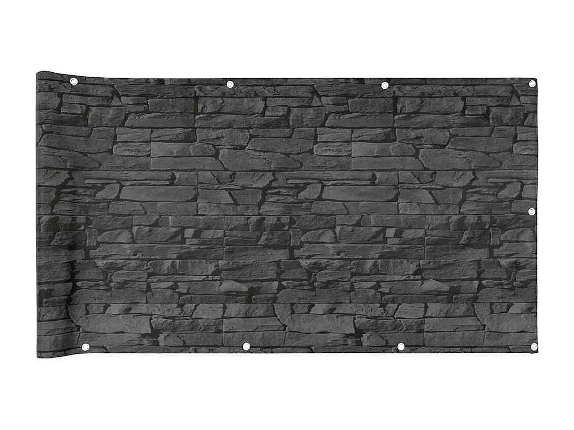 écran d'intimité de balcon aspect pierre de rebord gris PVC