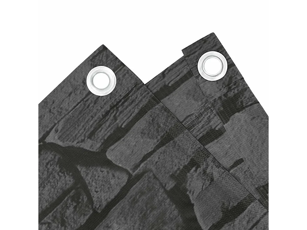 écran d'intimité de balcon aspect pierre de rebord gris PVC