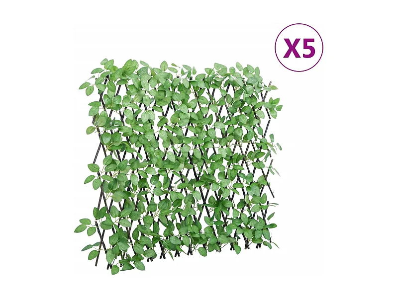 ?Treillis de lierre artificiel extensible 5 pcs vert 180x65 cm