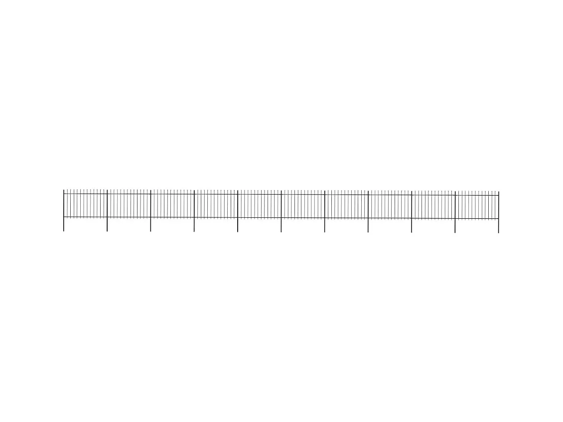 Cl?ture de jardin avec dessus en lance Acier 17 x 1,2 m Noir