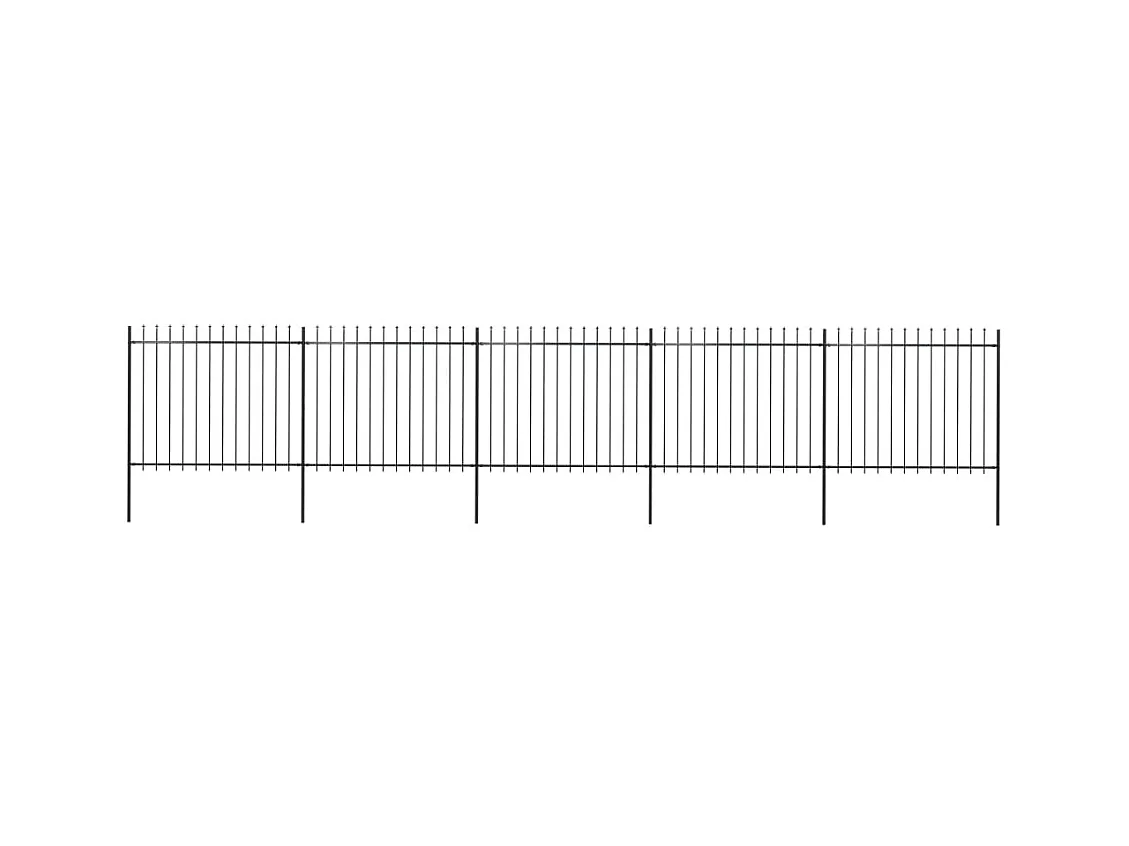 Cl?ture de jardin avec dessus en lance Acier 8,5 x 1,5 m Noir