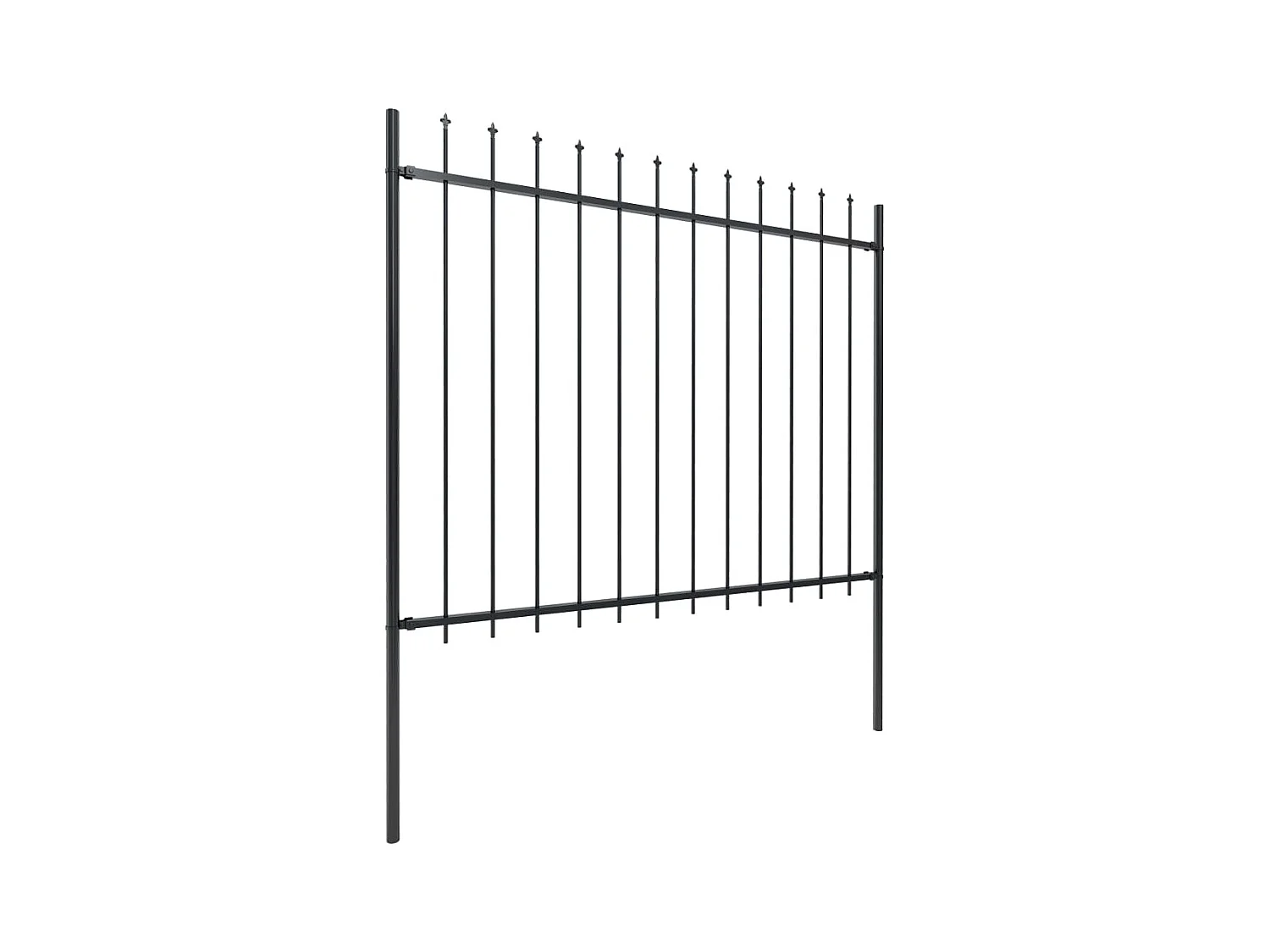 Recinzione da giardino con punta a lancia Acciaio 17 x 1,5 m Nero