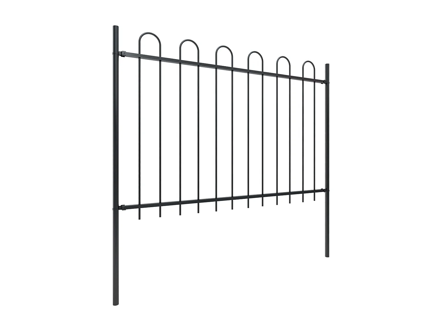 Cl?ture de jardin avec dessus en cerceau Acier 17 x 1,2 m Noir