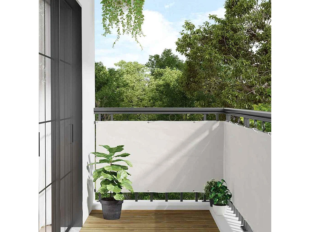 écran d'intimité de balcon blanc 1000x75 cm PVC