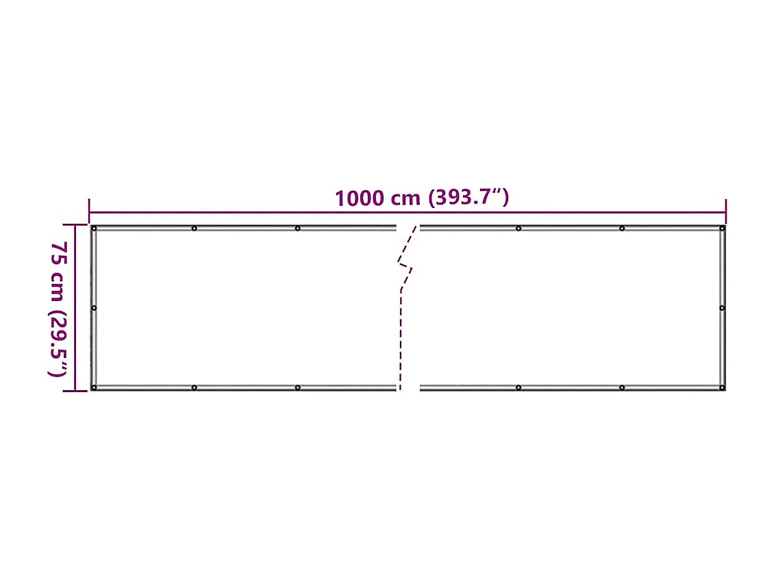 écran d'intimité de balcon blanc 1000x75 cm PVC
