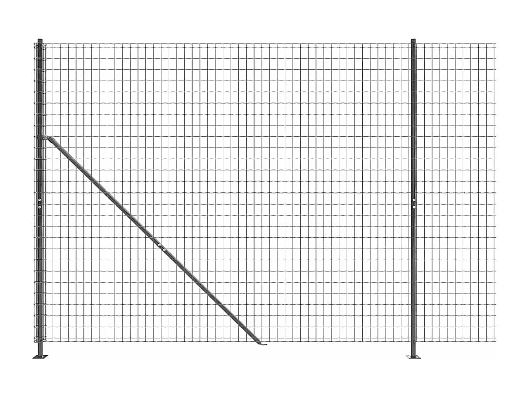 Maschendrahtzaun mit anthrazitfarbenem Rand 2,2x10 m