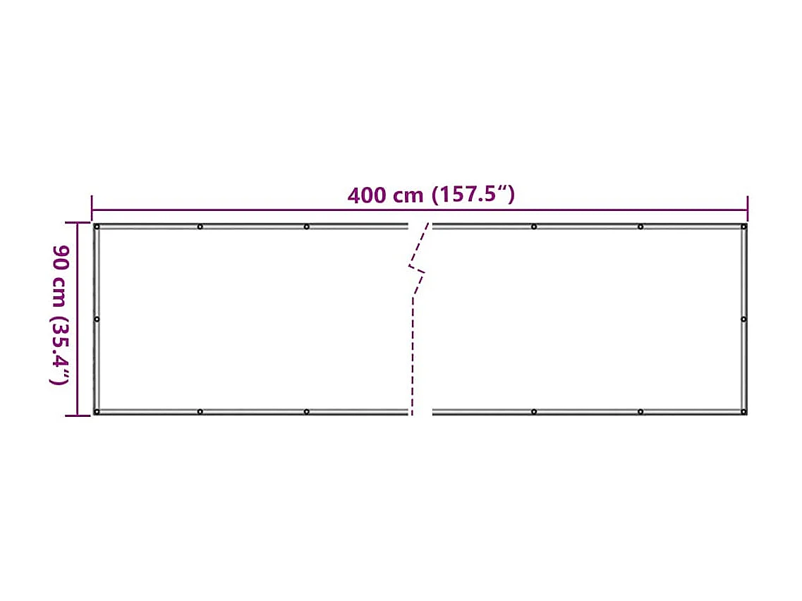 écran d'intimité de balcon crème 400x90 cm PVC