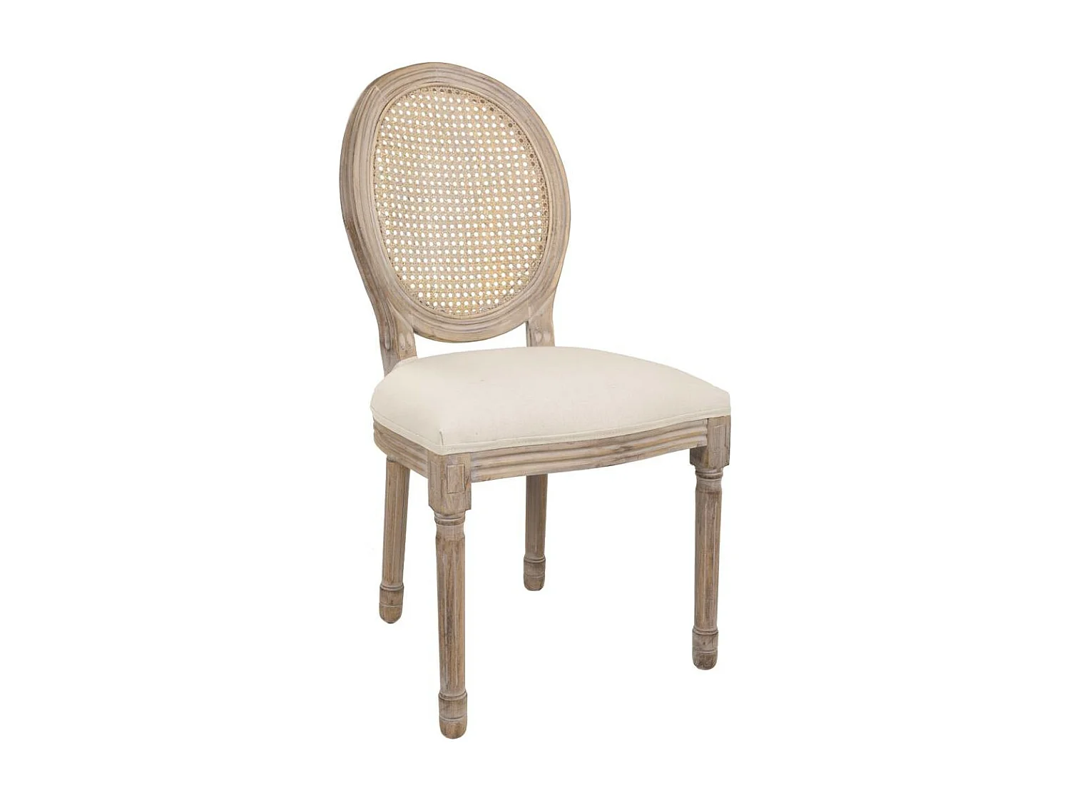 Polsterstuhl mit Rattanbezug in Beige 48x46x48/96