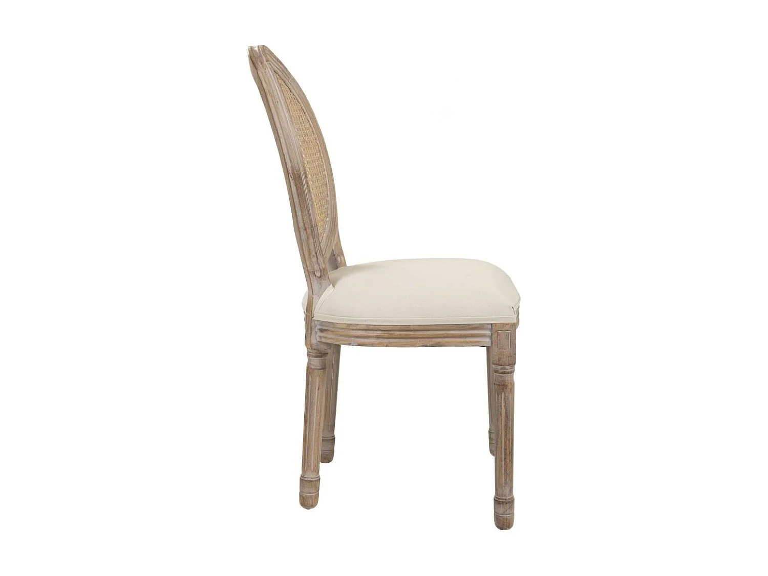 Polsterstuhl mit Rattanbezug in Beige 48x46x48/96