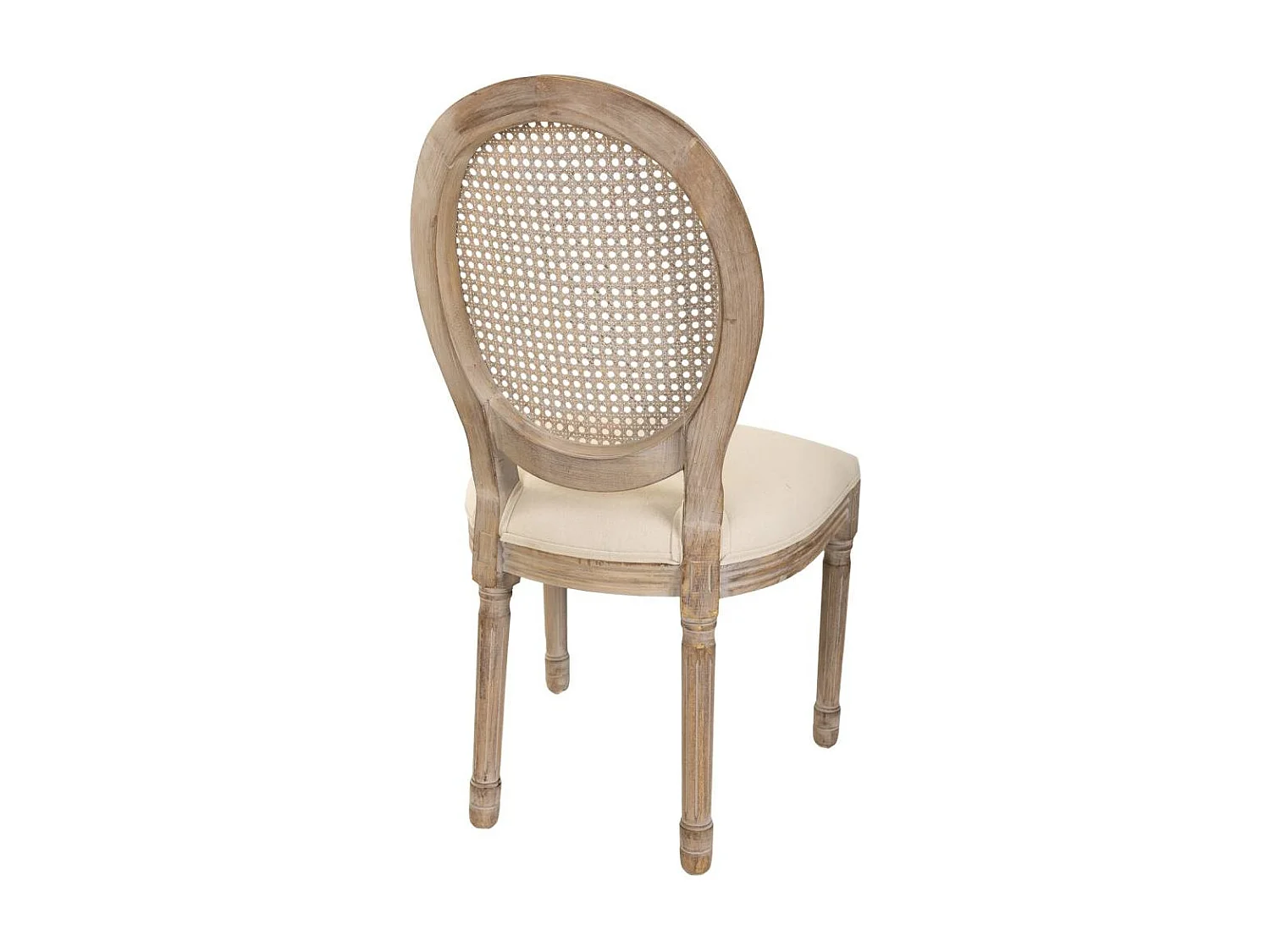 Polsterstuhl mit Rattanbezug in Beige 48x46x48/96