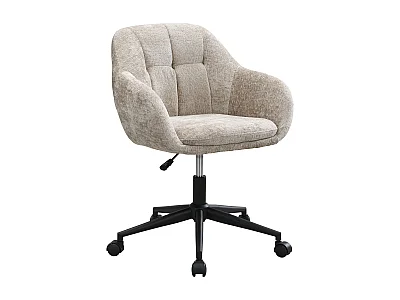 Office chair - Textured fabric - Beige - Height-adjustable - LASSANDRA