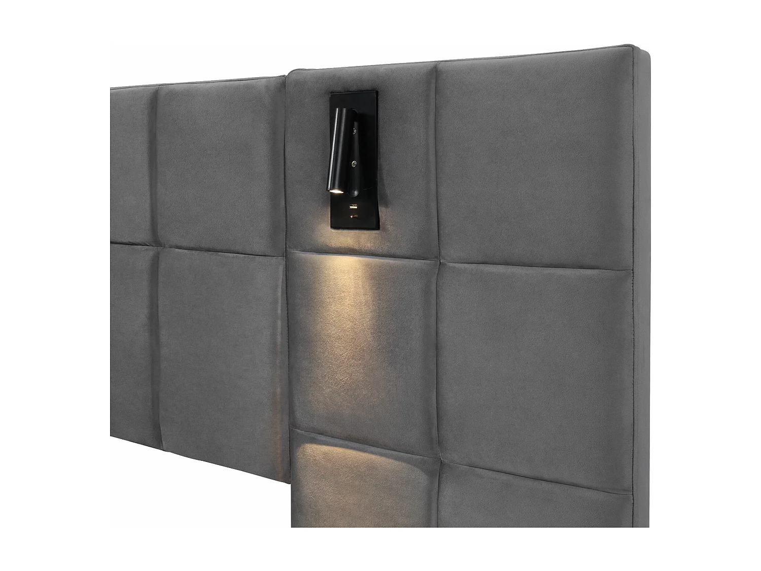 Hydraulisch opbergbed 140*200 cm, met verlichting en USB-lader, zonder hoofdeinde, fluweel, grijs