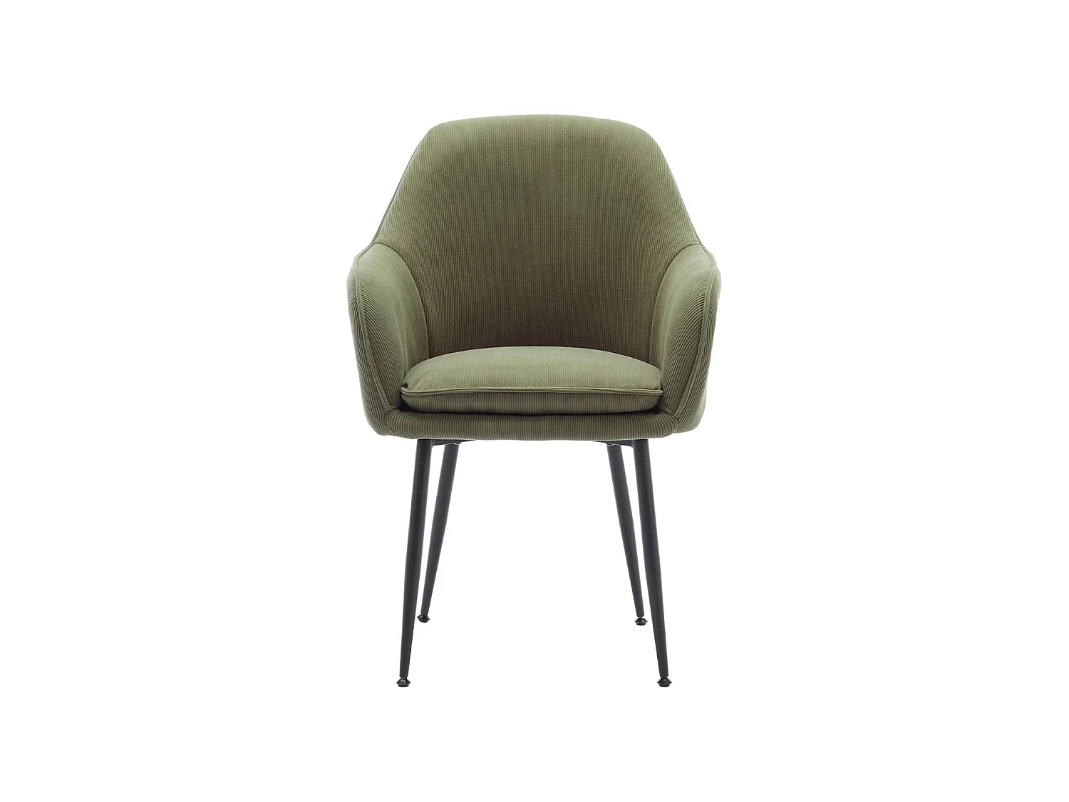 Set 4 poltrone in velluto a coste con gambe in metallo, Shella velluto, Cachi scuro, 57x59x84.5 cm