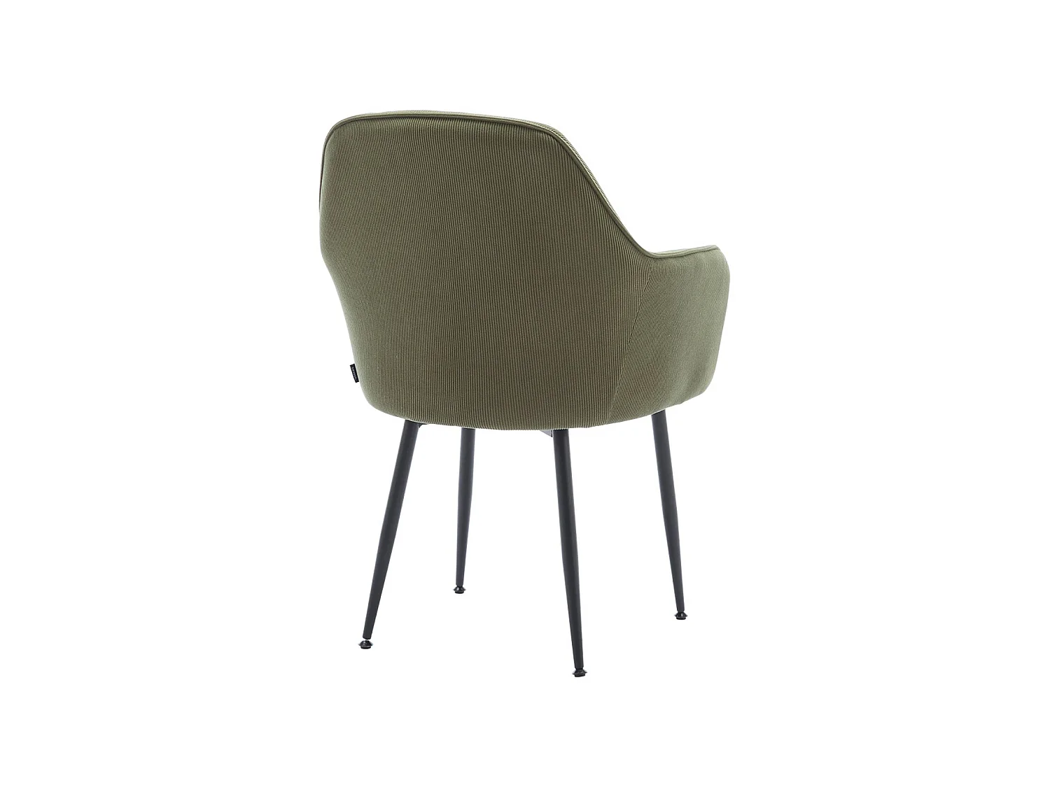 Set 4 poltrone in velluto a coste con gambe in metallo, Shella velluto, Cachi scuro, 57x59x84.5 cm
