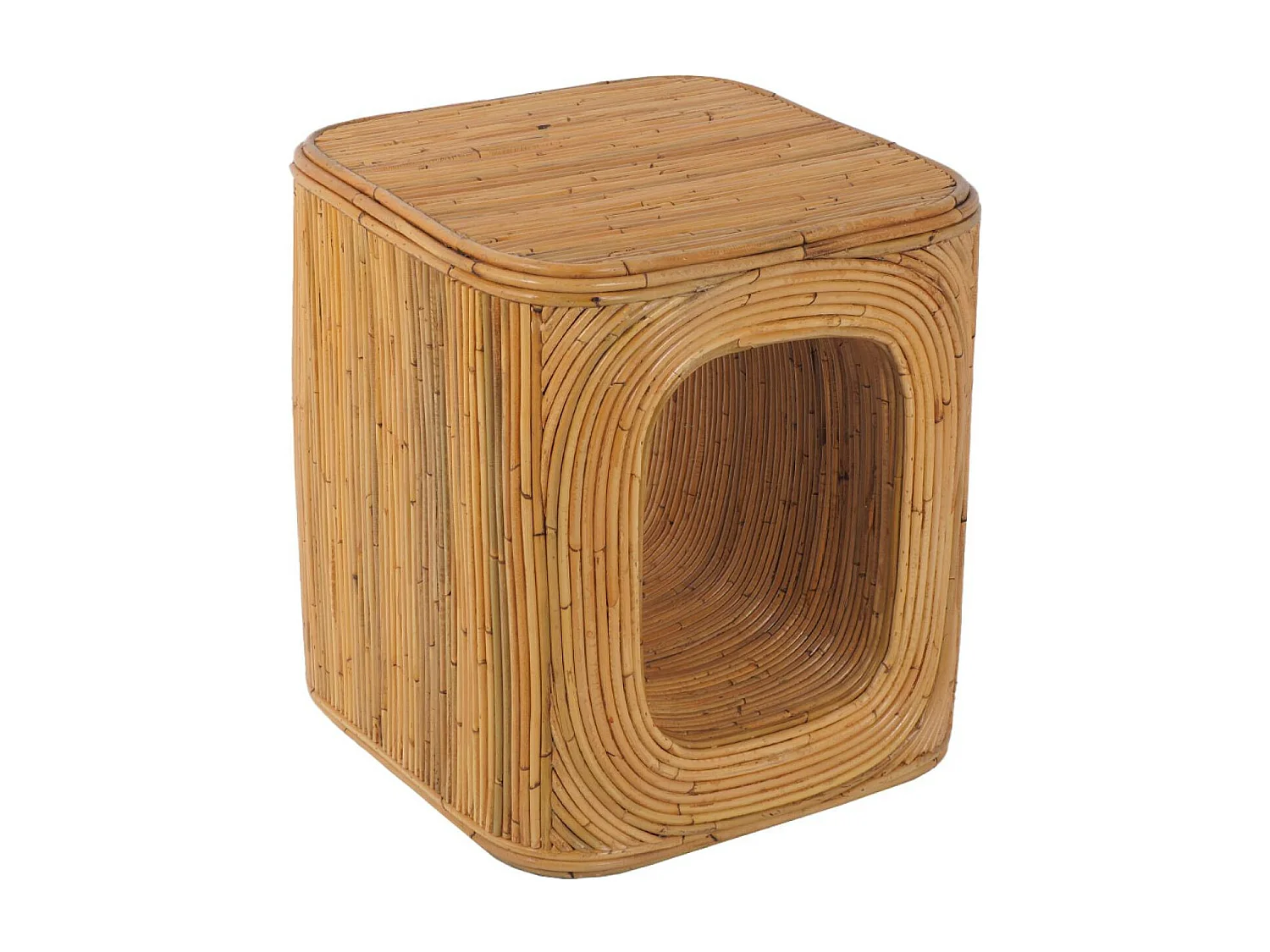 Tavolino da notte in rattan naturale, set di 2, naturale