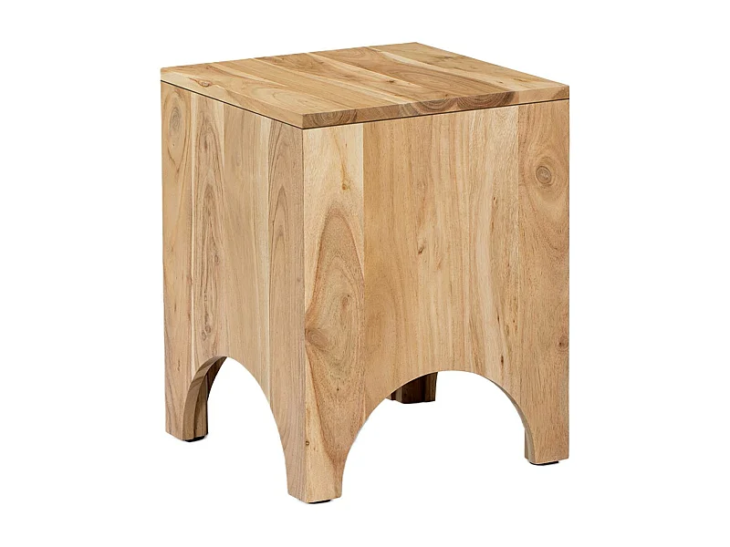 Mesa auxiliar de madera de acacia natural