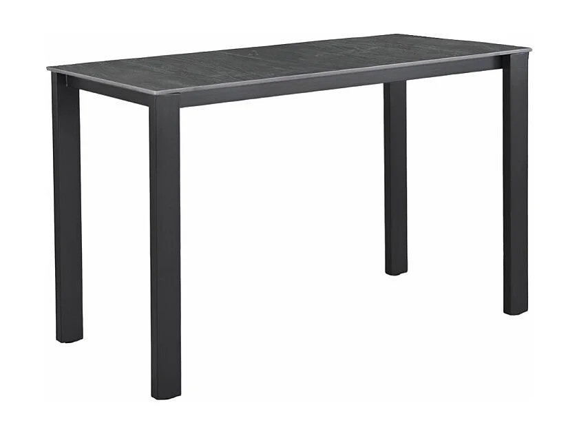 Table haute 140 cm rectangle céramique gris anthracite marbré - HARPER