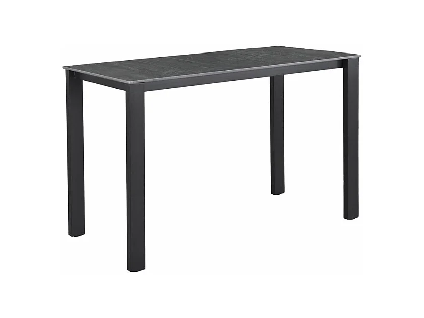 Table haute 140 cm rectangle céramique gris anthracite marbré - HARPER