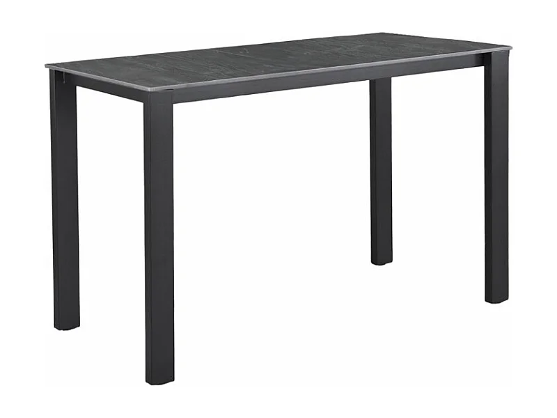 Table haute 140 cm rectangle céramique gris anthracite marbré - HARPER
