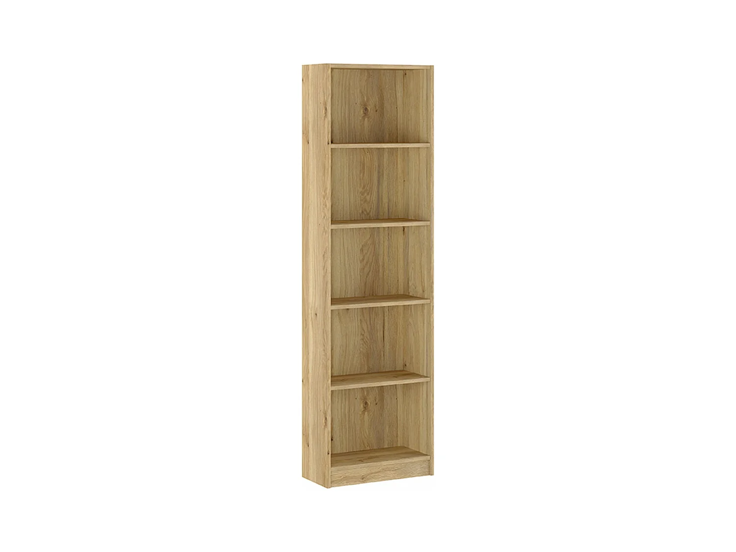 Etagère, meuble étagère avec 5 cases coloris chêne Mauvella - Longueur 51,9 x profondeur 24,6 x hauteur 178,3 cm