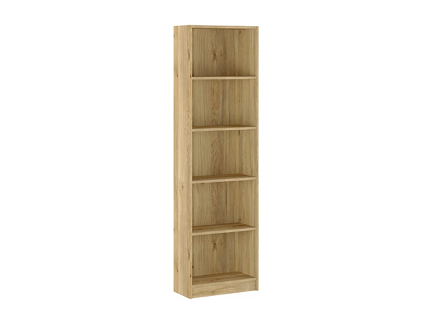 Etagère, meuble étagère avec 5 cases coloris chêne Mauvella - Longueur 51,9 x profondeur 24,6 x hauteur 178,3 cm