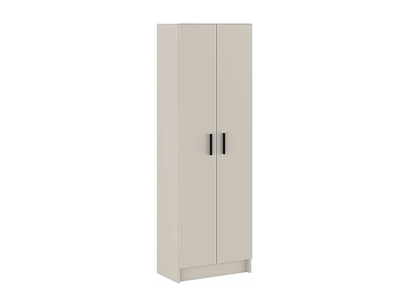 Armoire polyvalente avec 2 portes coloris beige  - Longueur 60 x profondeur 34,40 x hauteur 180 cm