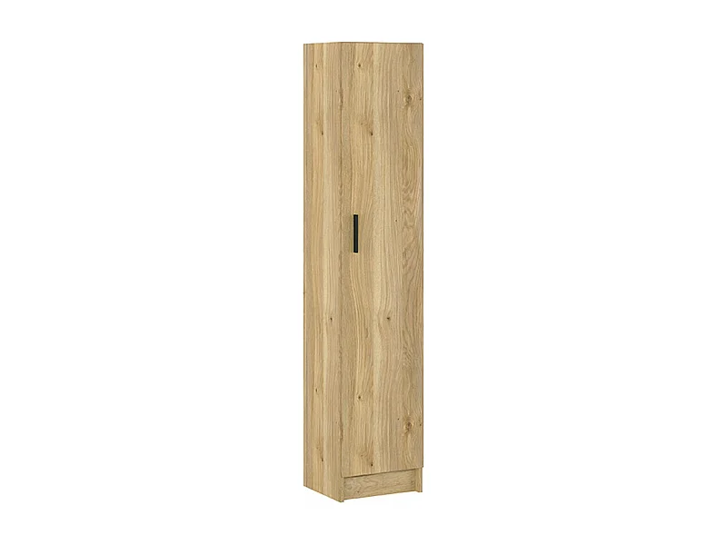 Armoire polyvalente avec 1 porte coloris chêne Mauvella - Longueur 37 x profondeur 34,40 x hauteur 180 cm